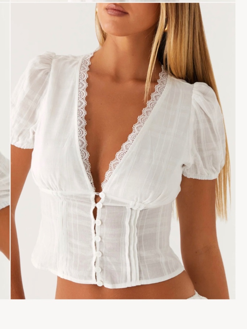 Peppermayo White Sweet Lullaby Button Up Shirt Size  Small